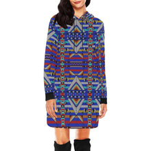 Load image into Gallery viewer, Medicine Blessing Blue Hoodie Dress
