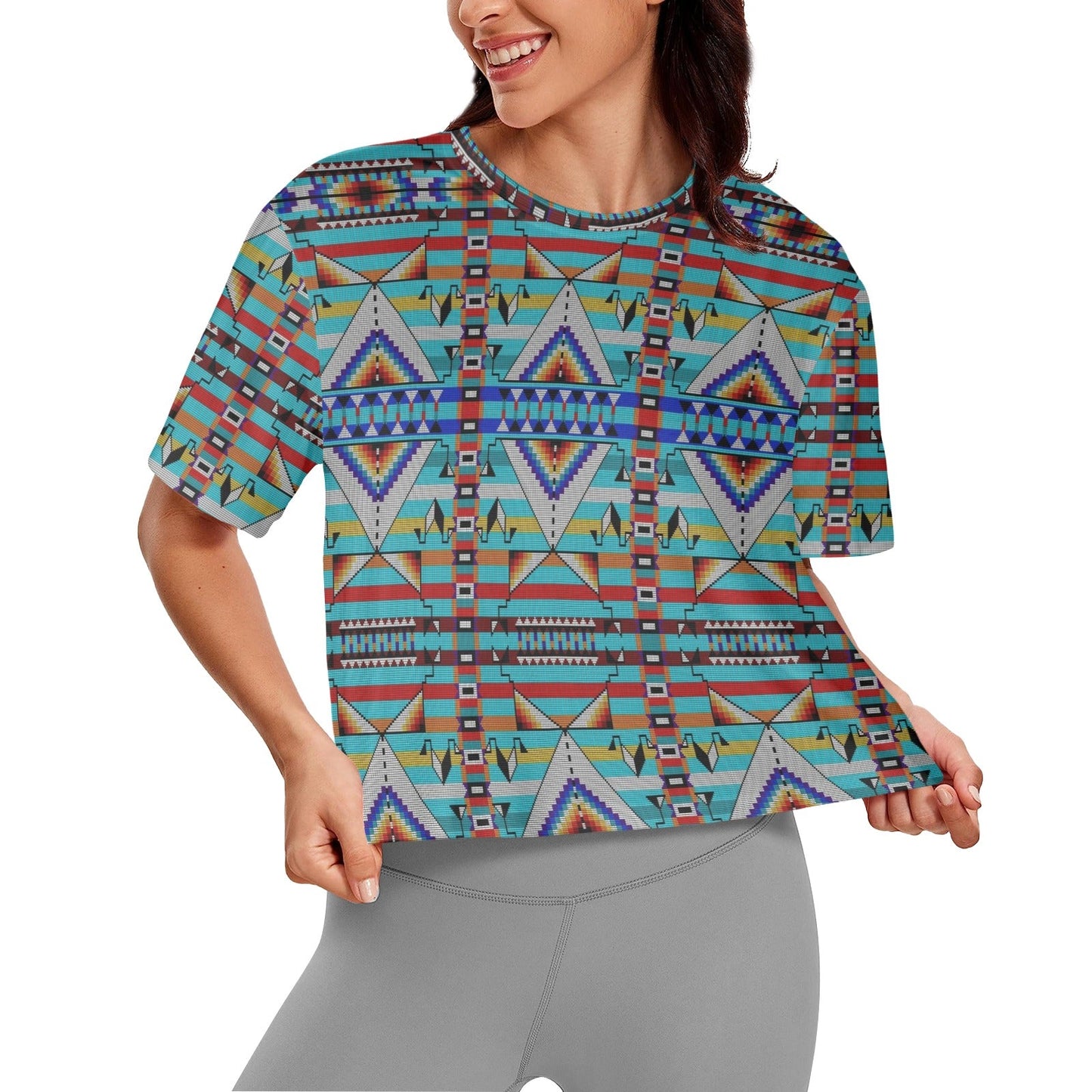 Medicine Blessing Turquoise Crop Top