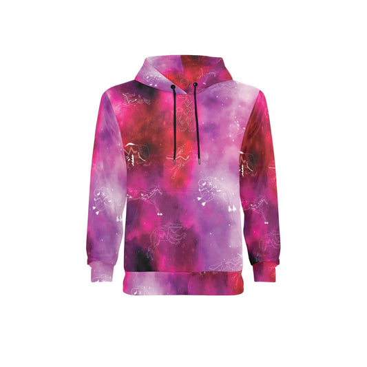 Animal Ancestors 8 Gaseous Clouds Pink and Red Fleece Hoodie