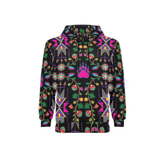 Geometric Floral Fall Fleece Hoodie