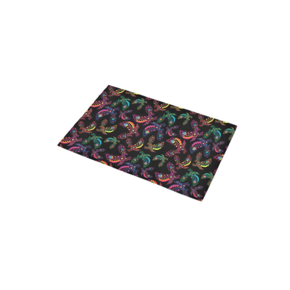 Neon Floral Eagles Bath Rug 16''x 28''