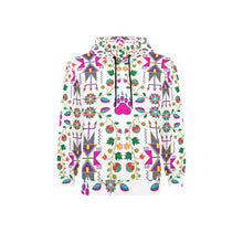 Load image into Gallery viewer, Geometric Floral Fall White Men&#39;s Long Sleeve Fleece Hoodie
