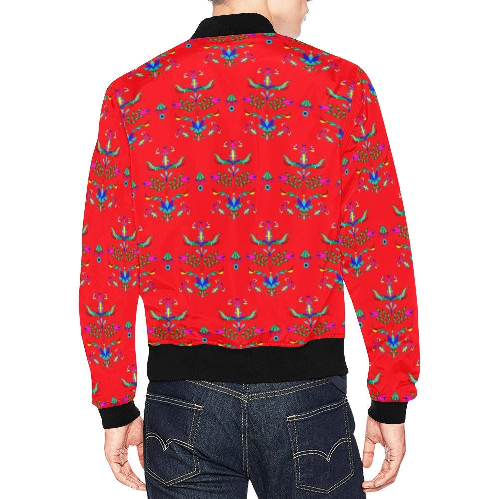 Dakota Damask Red Bomber Jacket for Men