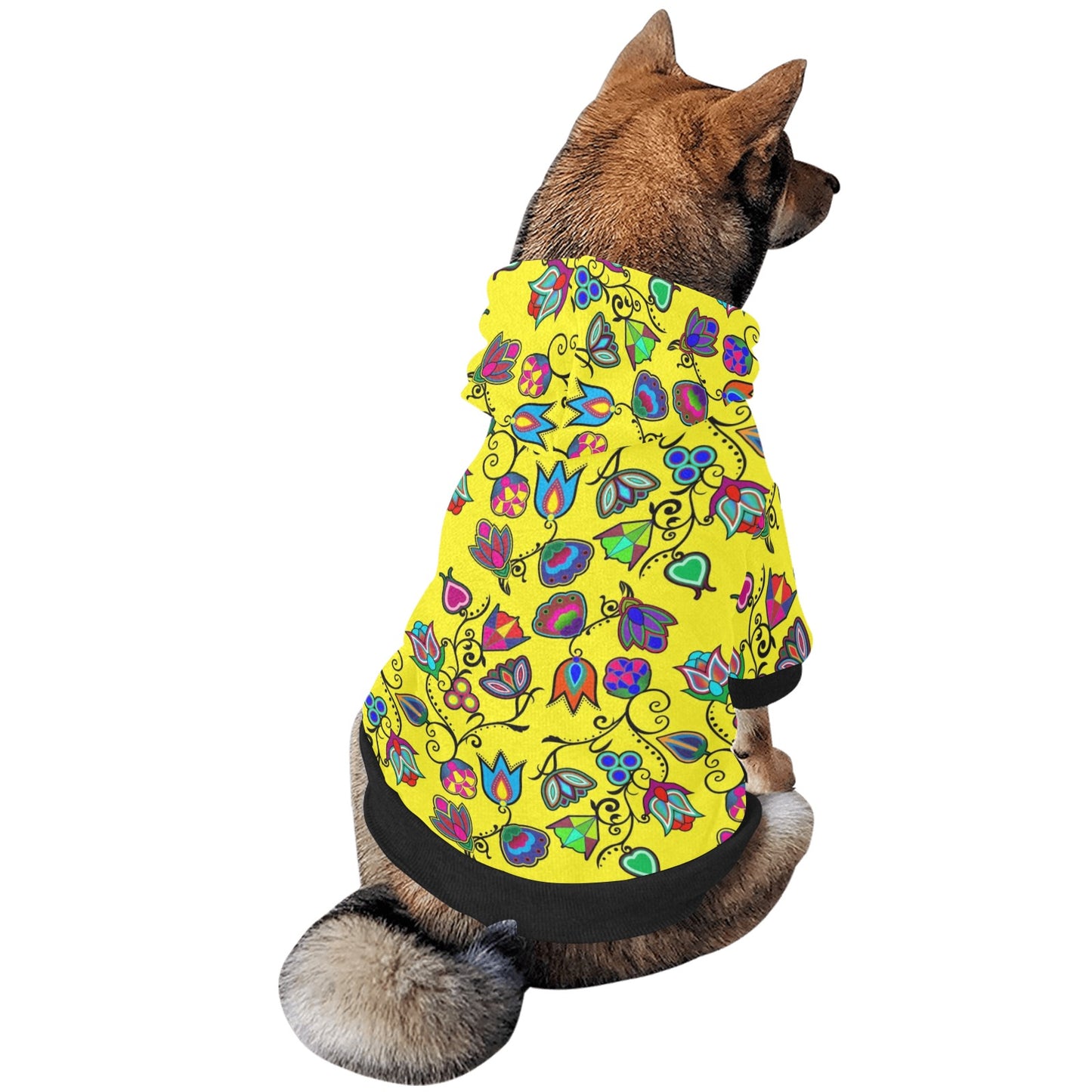 Indigenous Paisley Yellow Pet Dog Hoodie