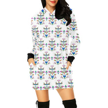 Load image into Gallery viewer, Dakota Damask White Hoodie Dress
