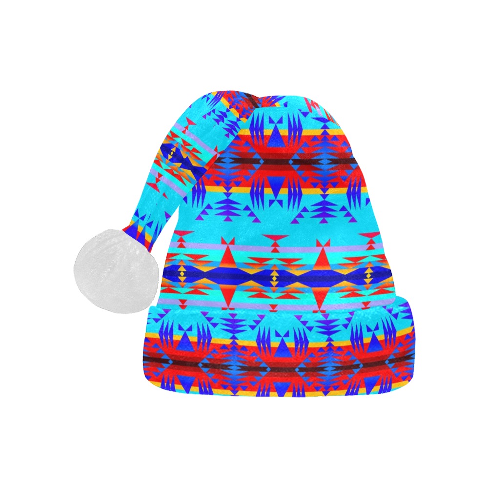 Between the Mountains Blue Santa Hat