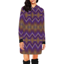 Load image into Gallery viewer, Fire Feather Purple Hoodie Dress
