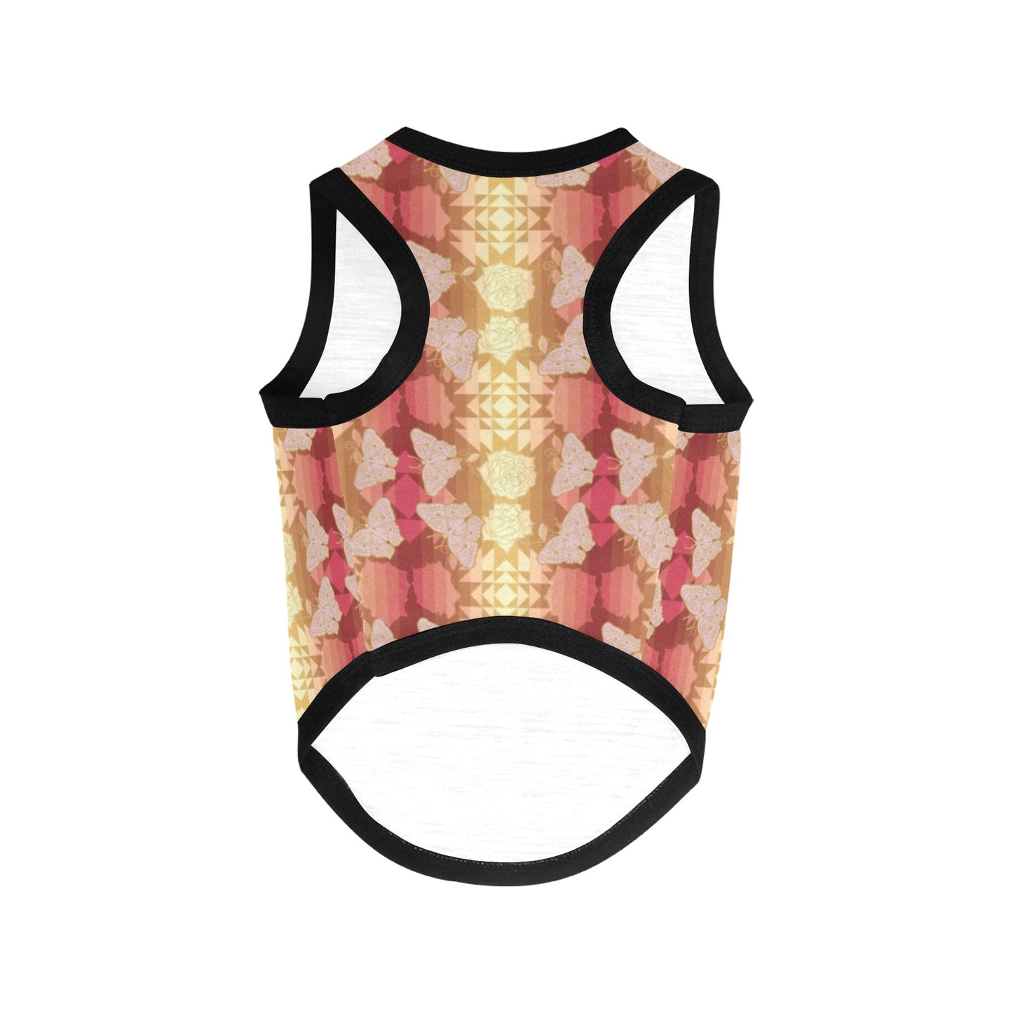 Butterfly and Roses on Geometric Pet Tank Top