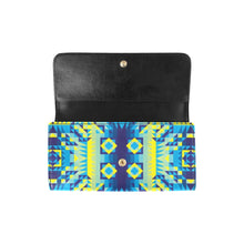 Load image into Gallery viewer, Kaleidoscope Jaune Bleu Women&#39;s Trifold Wallet
