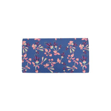 Load image into Gallery viewer, Swift Floral Peach Blue Women&#39;s Trifold Wallet
