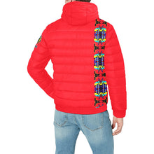 Load image into Gallery viewer, Red Blanket Strip II Men&#39;s Padded Hooded Jacket
