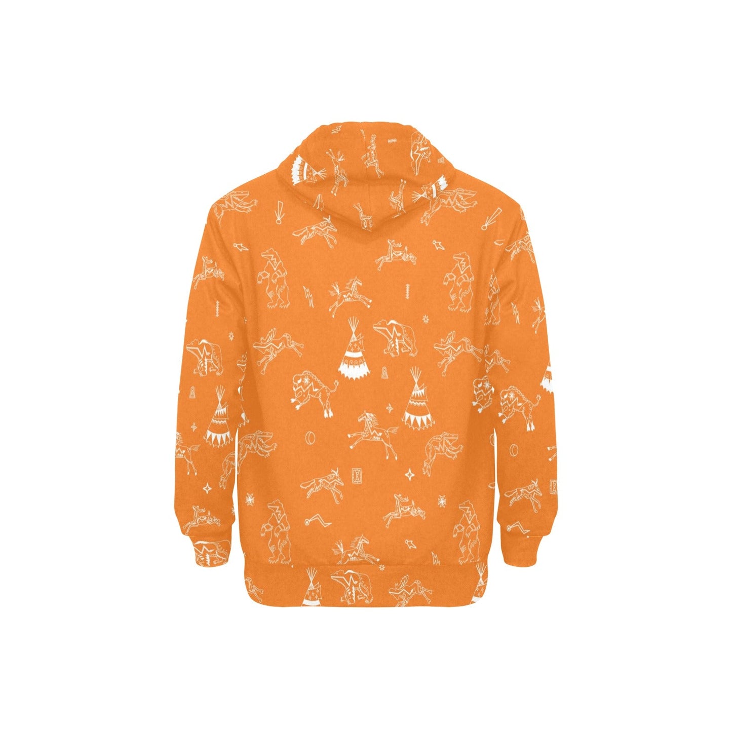 Ledger Dables Orange Men's Long Sleeve Fleece Hoodie