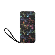 Load image into Gallery viewer, Neon Floral Horses Women&#39;s Clutch Purse
