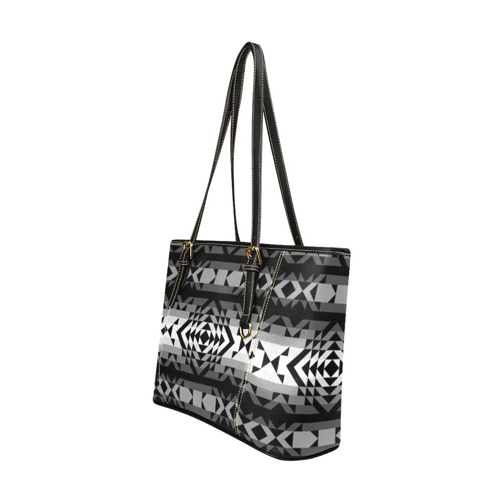 Black Rose Shadow Leather Tote Bag