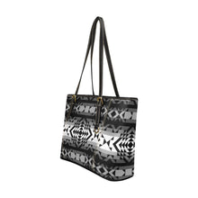 Load image into Gallery viewer, Black Rose Shadow Leather Tote Bag
