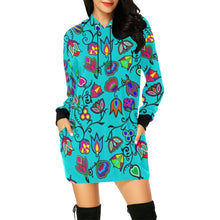 Load image into Gallery viewer, Indigenous Paisley Sky Hoodie Dress
