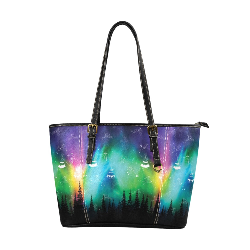 Aurora Medicine Animals Leather Tote Bag