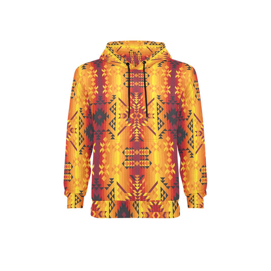 Desert Geo Yellow Red Fleece Hoodie