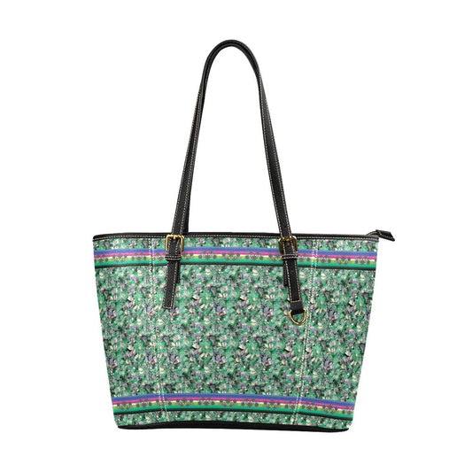 Culture in Nature Green Leather Tote Bag