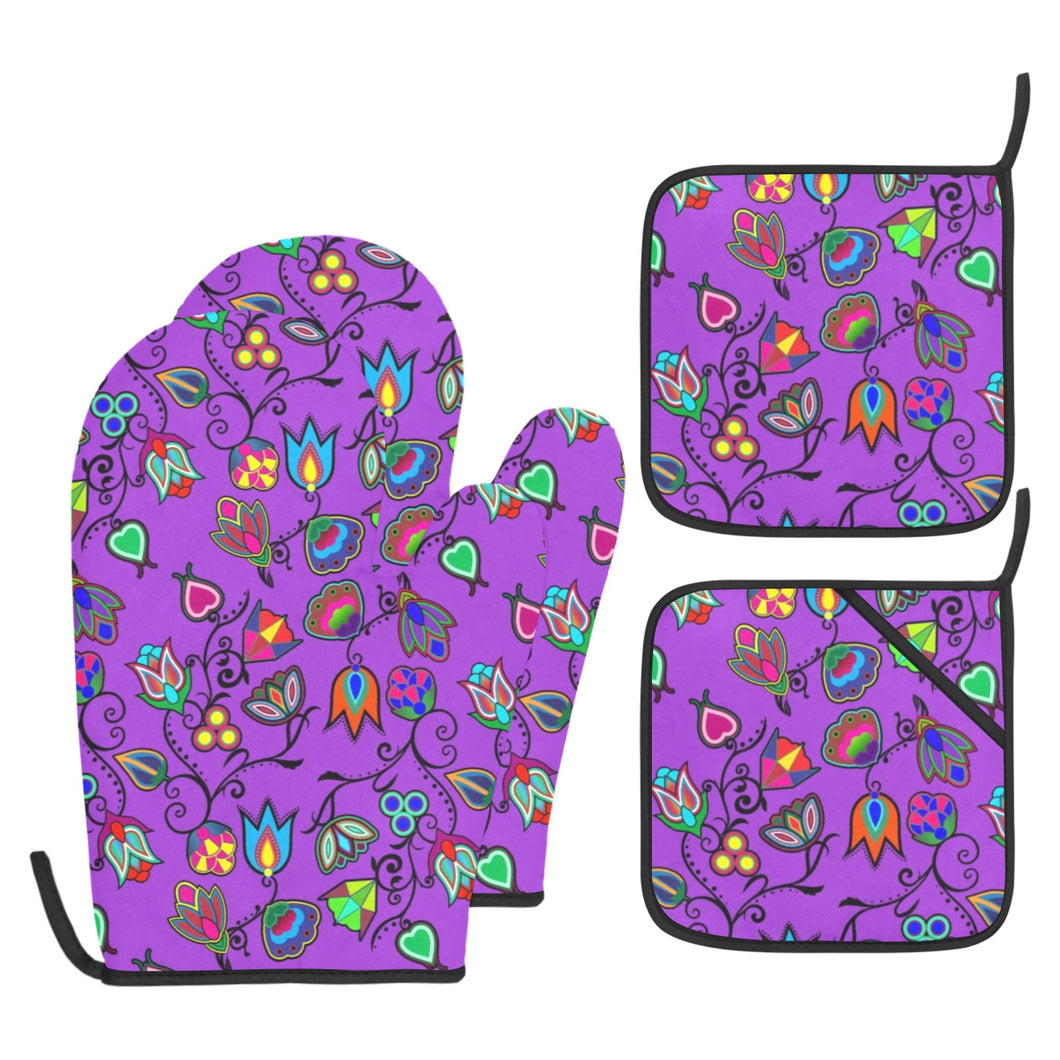 Indigenous Paisley Dark Orchid Oven Mitt & Pot Holder