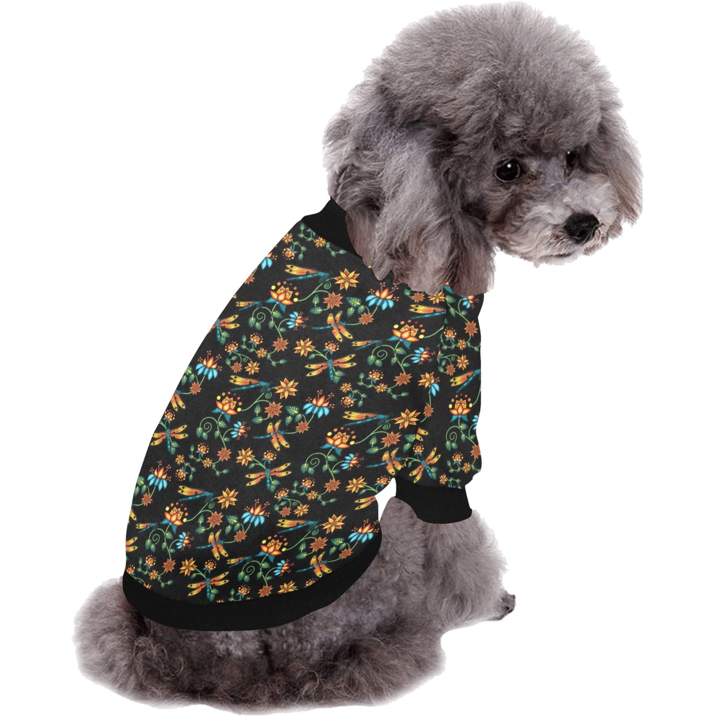 Dragon Lily Noir Pet Dog Round Neck Shirt