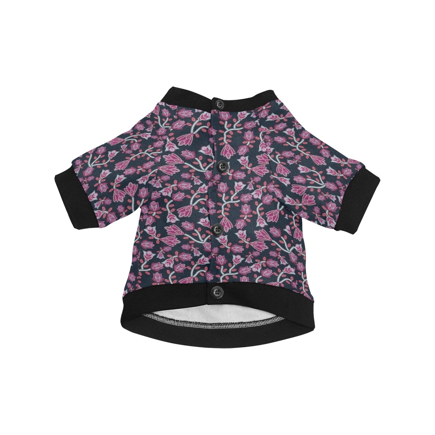 Beaded Pink Pet Dog Round Neck Shirt