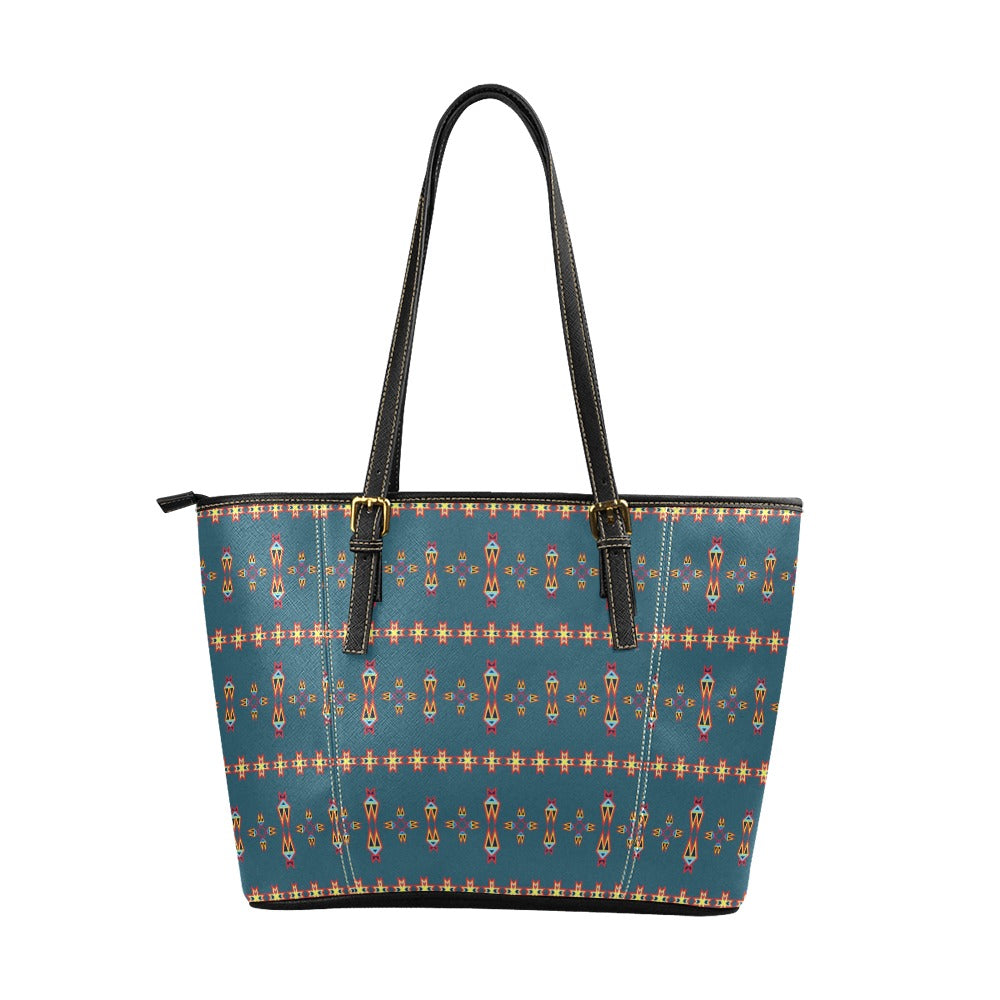 Four Directions Lodges Ocean Leather Tote Bag
