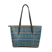 Load image into Gallery viewer, Four Directions Lodges Ocean Leather Tote Bag
