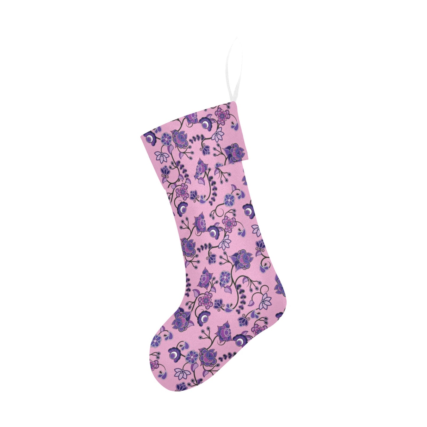 Purple Floral Amour Christmas Stocking