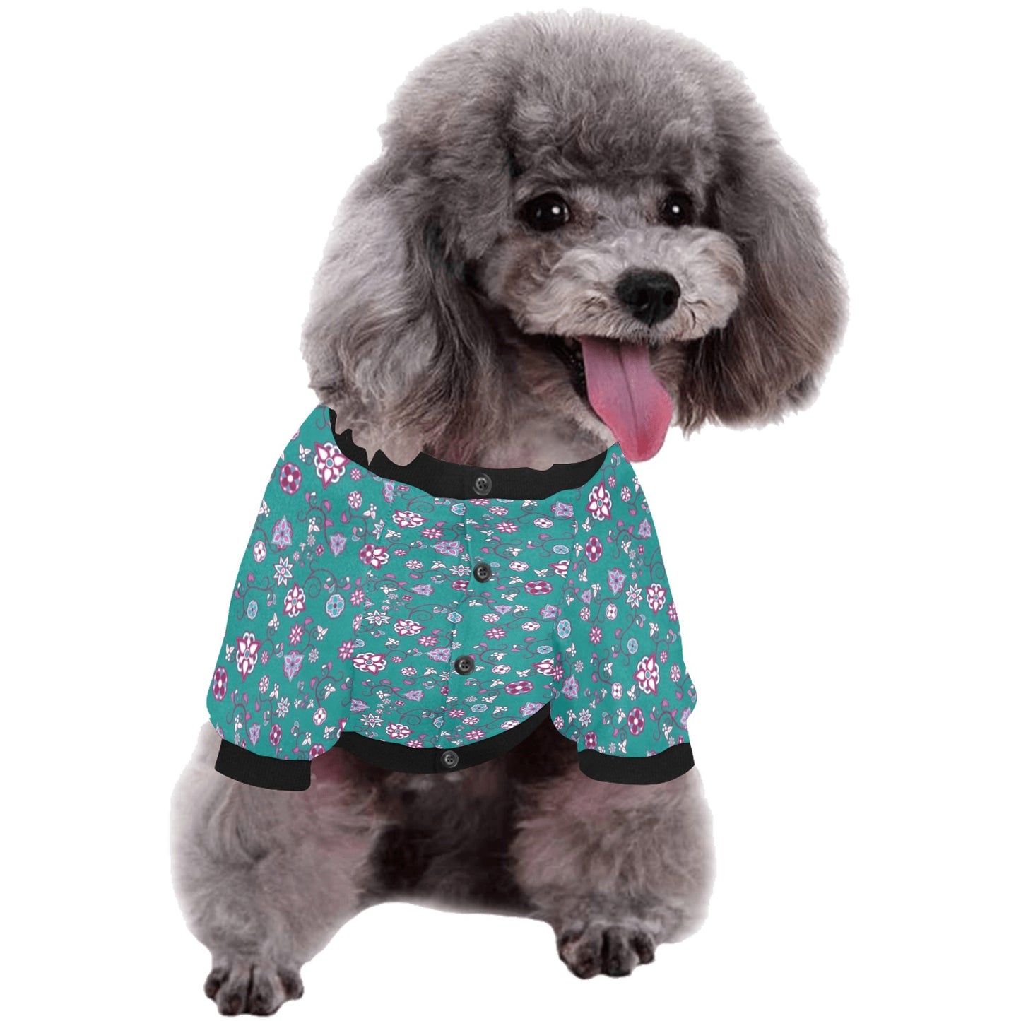 Burgundy Bloom Pet Dog Round Neck Shirt