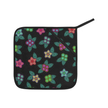 Load image into Gallery viewer, Berry Flowers Black Oven Mitt &amp; Pot Holder
