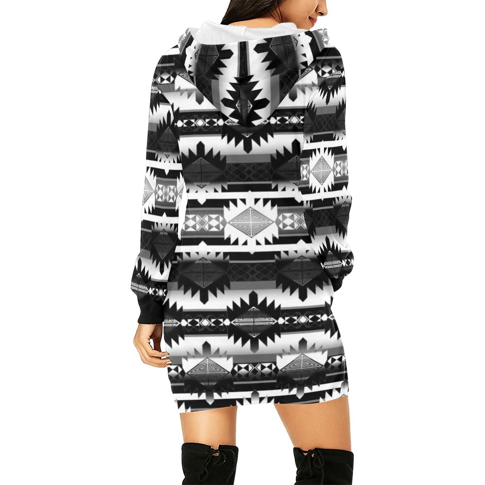 Okotoks Black and White Hoodie Dress