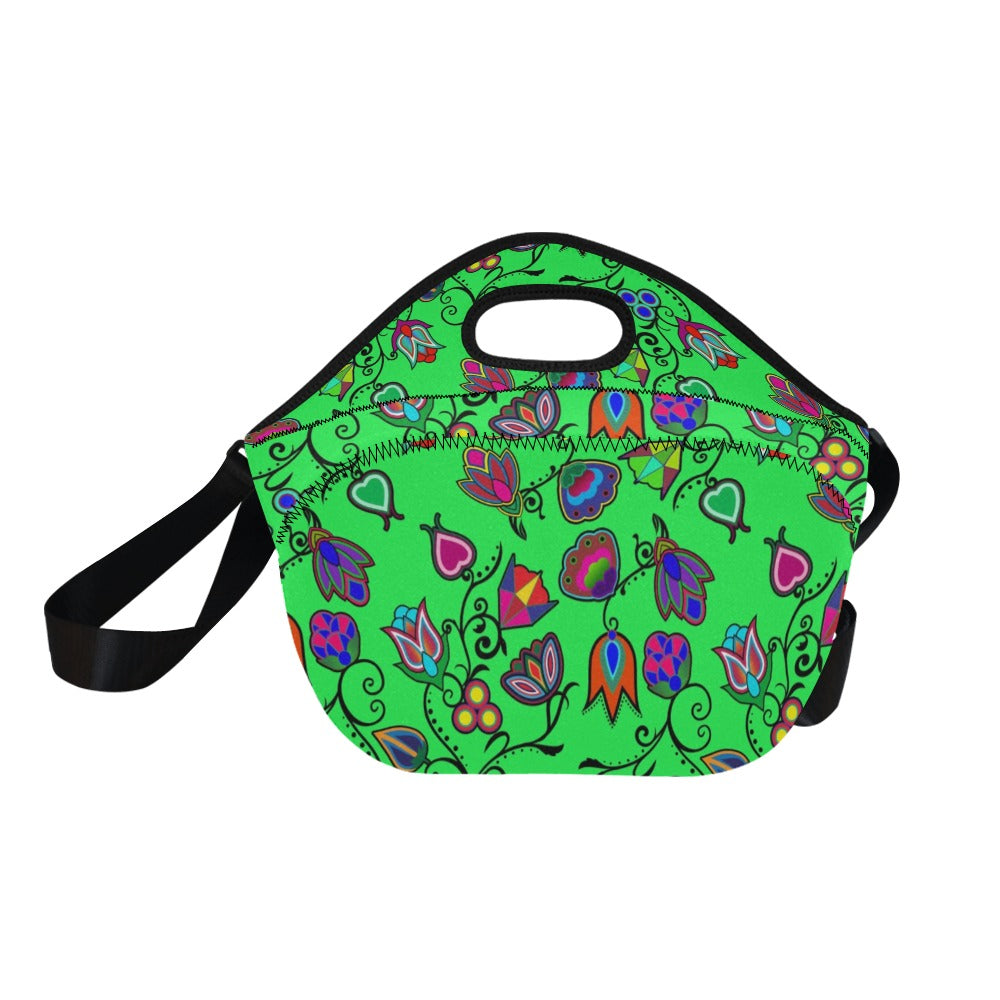 Indigenous Paisley Green Neoprene Lunch Bag/Large