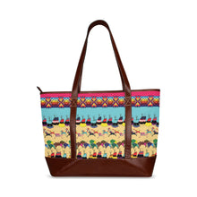 Load image into Gallery viewer, Horses and Buffalo Ledger Pink Tote Handbag
