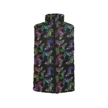 Load image into Gallery viewer, Neon Floral Wolves Women&#39;s Padded Vest Jacket
