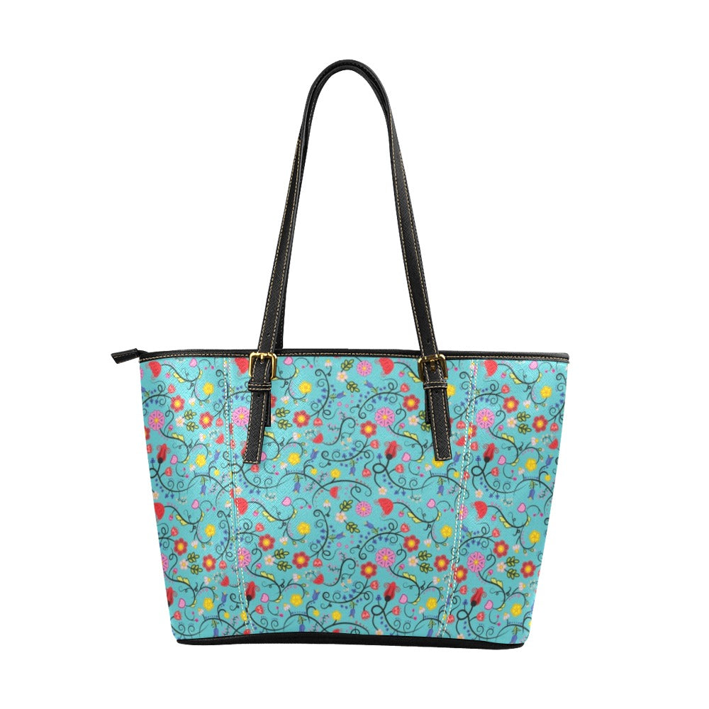 Nipin Blossom Sky Leather Tote Bag