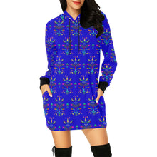 Load image into Gallery viewer, Dakota Damask Blue Hoodie Dress
