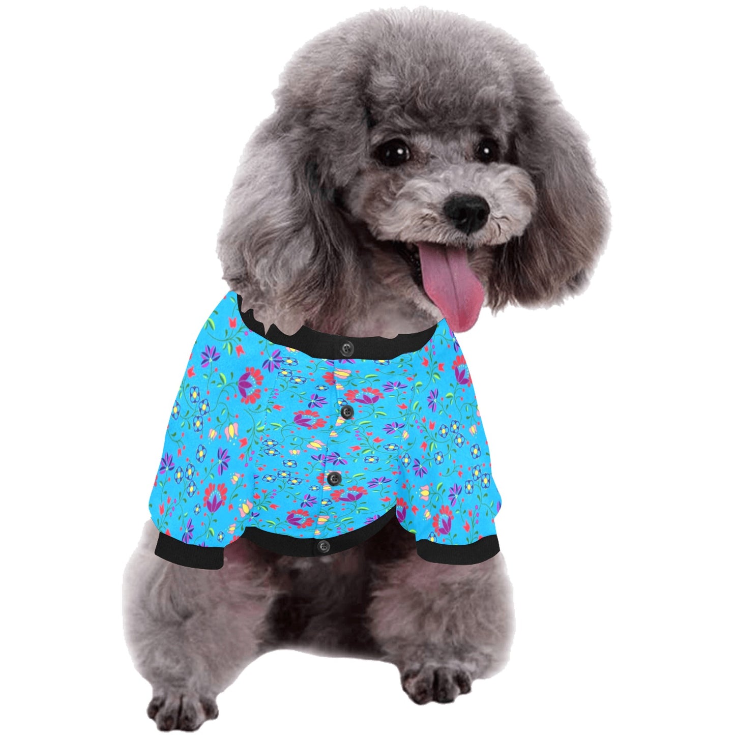 Fleur Indigine Ciel Pet Dog Round Neck Shirt