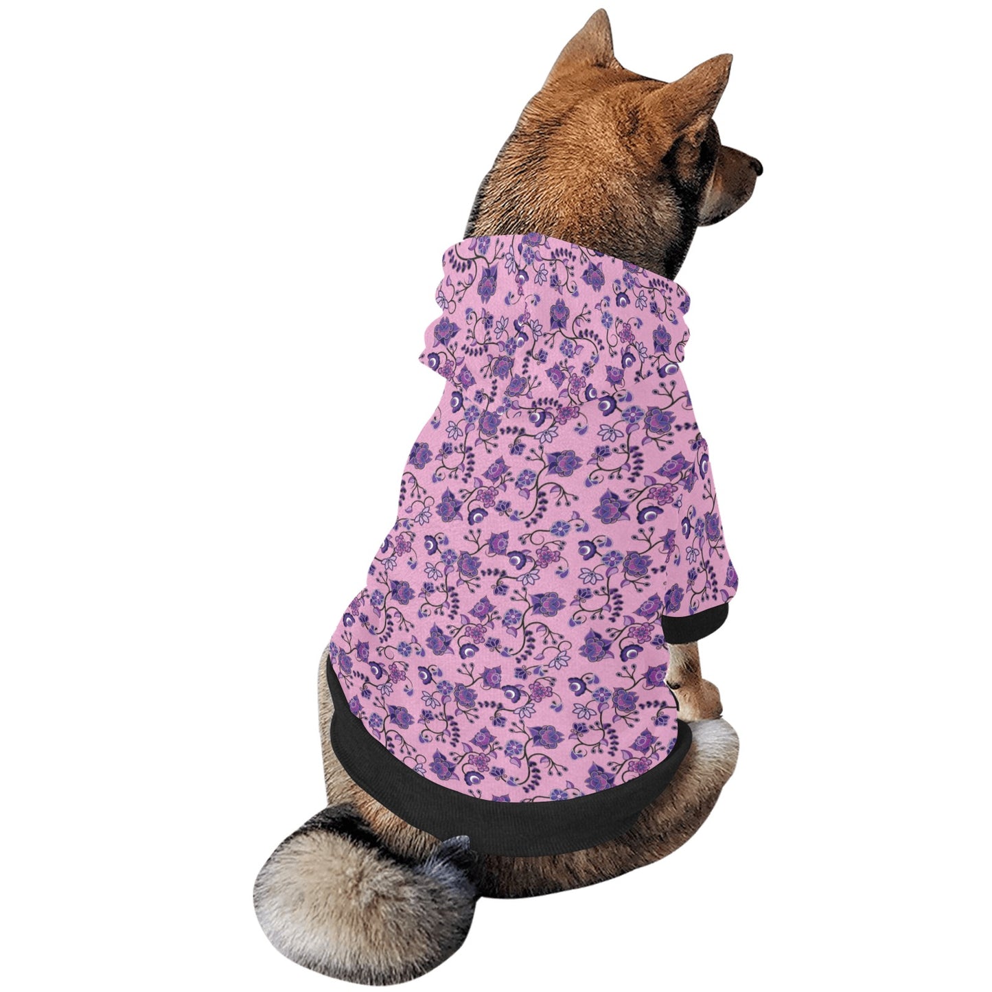 Purple Floral Amour Pet Dog Hoodie