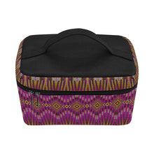 Load image into Gallery viewer, Fire Feather Pink Cosmetic Bag/Large
