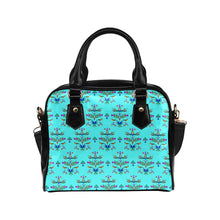 Load image into Gallery viewer, Dakota Damask Turquoise Shoulder Handbag
