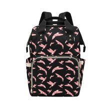 Load image into Gallery viewer, Strawberry Black Multi-Function Diaper Backpack/Diaper Bag
