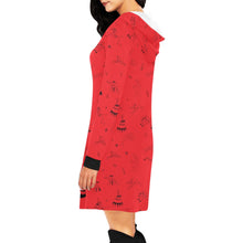 Load image into Gallery viewer, Ledger Dabbles Red Hoodie Dress
