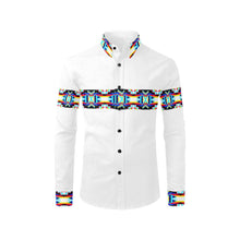 Load image into Gallery viewer, Banded Strip White-1 Men&#39;s All Over Print Casual Dress Shirt (Model T61) Men&#39;s Dress Shirt (T61) e-joyer 
