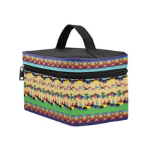 Load image into Gallery viewer, Horses and Buffalo Ledger Blue Cosmetic Bag
