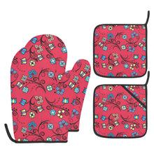 Load image into Gallery viewer, Blue Trio Cardinal Oven Mitt &amp; Pot Holder
