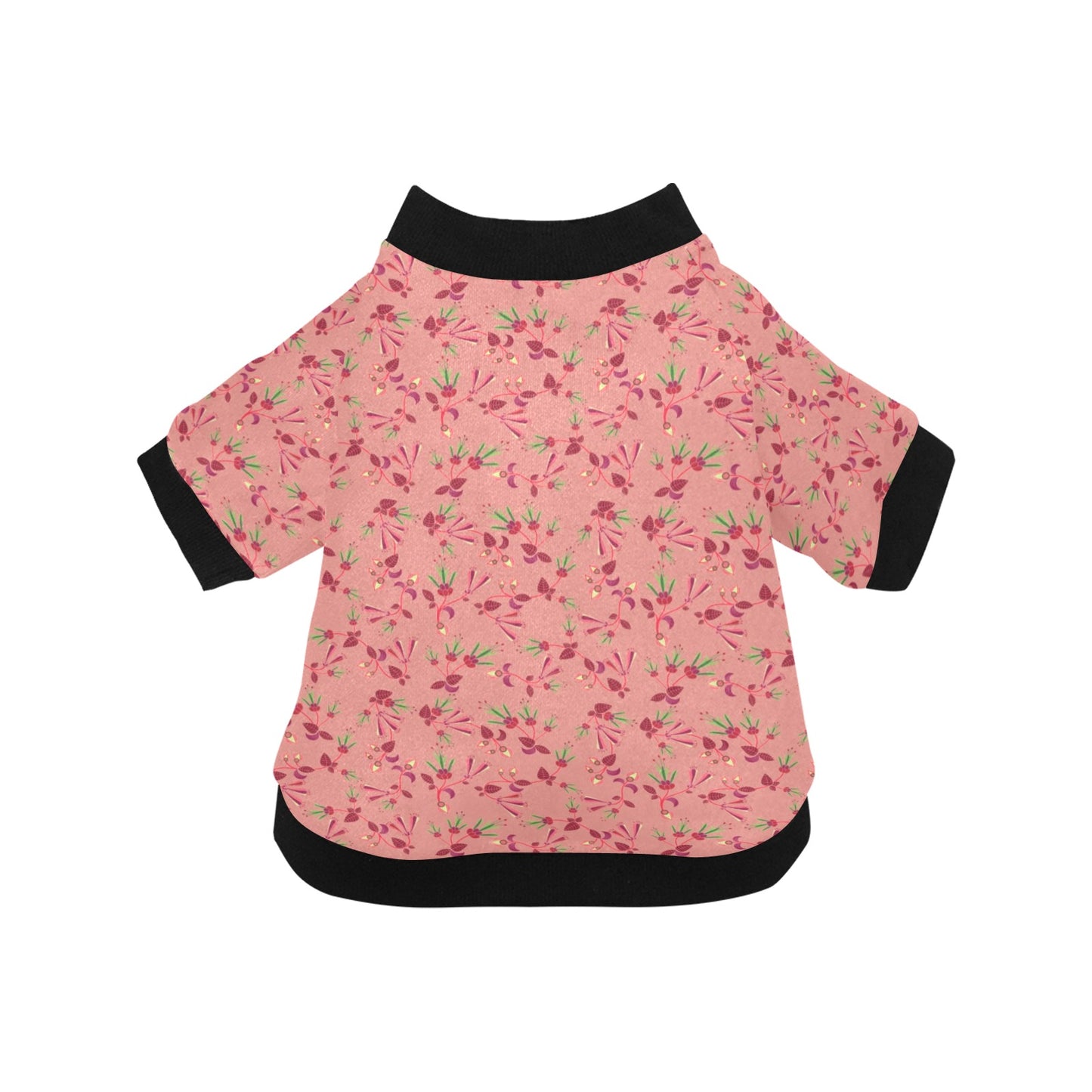 Swift Floral Peach Rouge Remix Pet Dog Round Neck Shirt