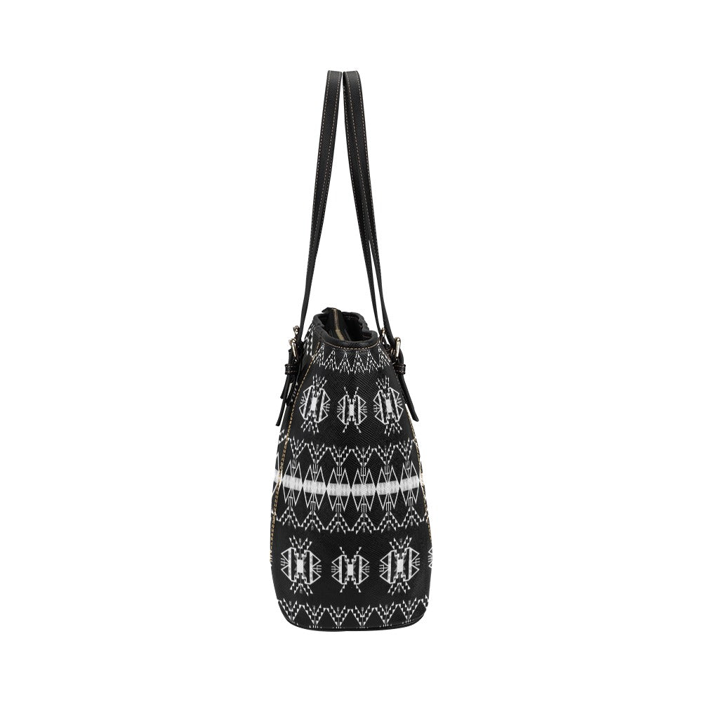 Sacred Trust Black Leather Tote Bag