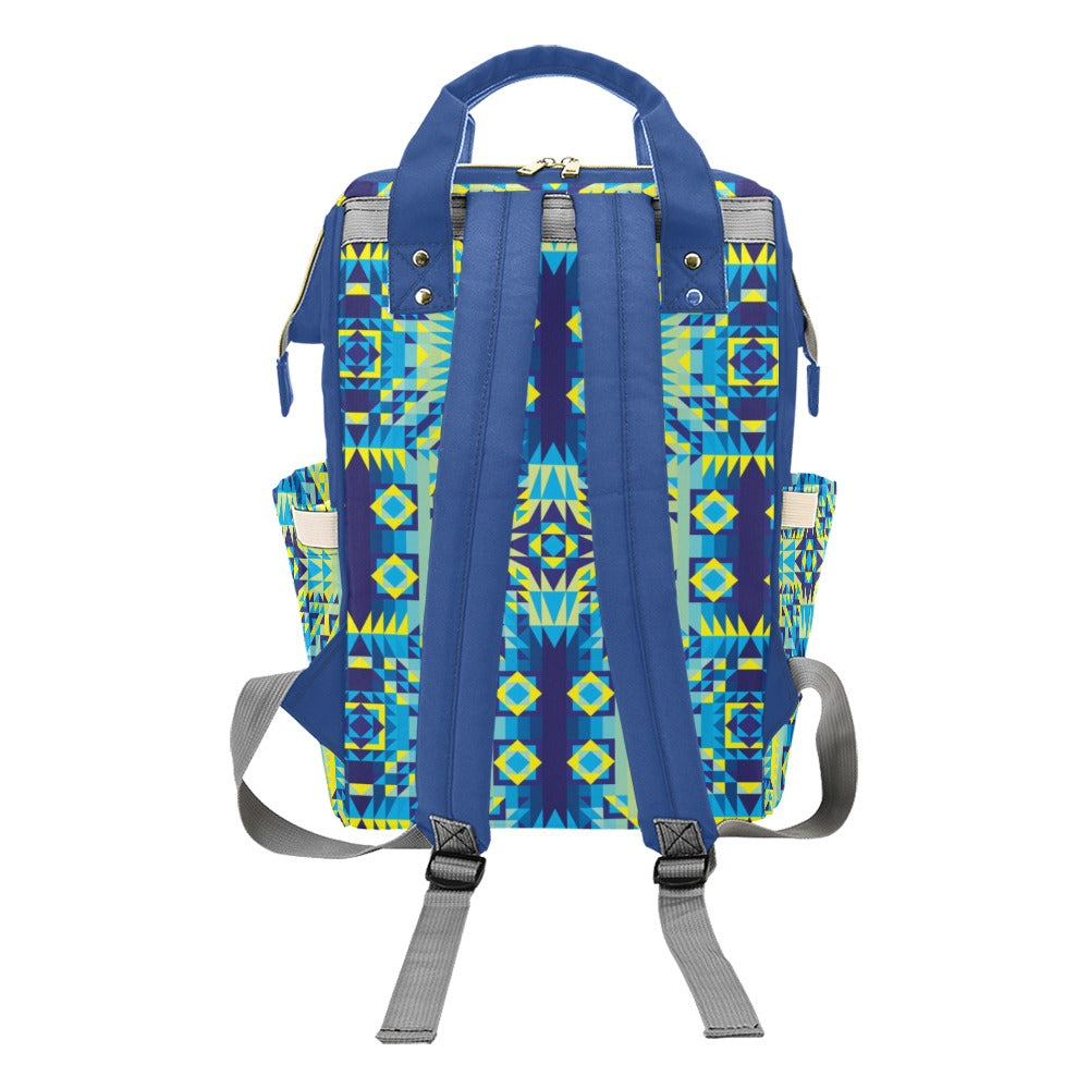 Kaleidoscope Jaune Bleu Multi-Function Diaper Backpack/Diaper Bag