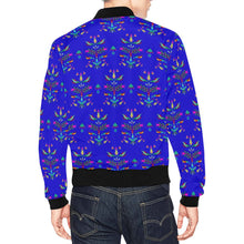 Load image into Gallery viewer, Dakota Damask Blue Bomber Jacket for Men
